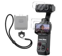NEWZEROL Protection d'écran et dragonne compatibles avec Insta360 Luna Ultra, 2 Films Protecteurs + vis de Fixation pour Poignée Filetage 1/4" et Dragonne Anti-perte, Anti-Rayures Haute Définition