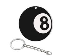 NEXA Porte-clés boule de billard - Pendentif billard - Noir - 8 balles | Porte-clés pour clés, porte-bonheur, cadeau pour femme, petite amie, organisateur de clés, porte-bonheur