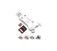 NexaCore Adaptateur USB universel multifonction, connecteurs multiples, lecteur de cartes mémoire jusqu'à 128 Go, compatible avec smartphones, tablettes et appareils USB