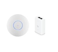 NexaCore - Pack Ubiquiti U6+ + PoE+ 30W - Point d’accès WiFi 6 1500 ft², 2x2 MIMO, 300+ Clients + Adaptateur PoE+ 30W Gigabit LAN, Blanc