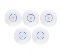 NexaCore Ubiquiti Pack de 5 U6+ Points d’Accès WiFi 6, 1500 ft² Couverture, 300+ Utilisateurs, PoE, MIMO 2x2, Vitesse 573.5/2402 Mbps, Montage au Plafond, Blanc