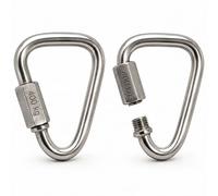 NEXAFIX Lot de 2 Mousquetons Delta INOX - Maillon Rapide à Vis M6 Ø 6 mm 400 kg WLL - Hamac Balançoire Laisse Chien Camping Sac à Dos