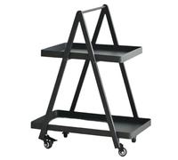 NexaGeniX Desserte de Salon Mobile, Table d'appoint, Design avec poignée, Style Minimaliste Moderne, Support Rangement à roulettes Table Basse Jardin(Noir)