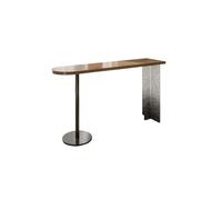 NexaGeniX Table de Bar Salon en pin, Table Basse Semi-Circulaire Longue Hauteur for espaces étroits Table Bar Salon Design(200 * 40 * 105cm)