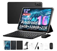 Nexall Tablette N90 Android 16, tablette 12" 2K FHD+, tablette Android avec clavier, Wi-Fi 5G, 24 Go + 128 Go/2 To, Face ID, 9000 mAh, garantie 4 ans, Widevine L1, OTG, 1217-Box, étui et stylo