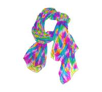Nexawaveo Écharpe légère pour femme, flocons de neige, baies, Noël, tendance, pashmina, châle élégant, Tie-dye Mandala coloré, 90x180（CM）