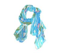 Nexawaveo Écharpe pour femme légère à pois vert clair tendance pashmina châle élégant, Flamant rose tropical île bleue, 90x180(CM)
