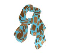 Nexawaveo Écharpe pour femme légère motif ethnique marron tendance pashmina châle élégant, Motif girafe Bleu, 90x180(CM)