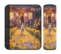 Nexawaveo Housse de sangle de siège de voiture pour chien Day of The Dead en flanelle douce pour siège de voiture, poussette, sac à dos