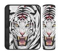 Nexawaveo Housses de sangle de siège auto Big Cat - Doré/noir - En flanelle douce - Pour siège de voiture, poussette, sac à dos