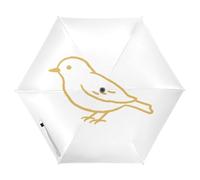 Nexawaveo Petit parapluie de voyage coupe-vent avec contour d'oiseau doré, blanc, compact, léger, pliable automatique, parapluie de pluie et de soleil