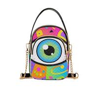 Nexawaveo Petit sac à bandoulière matelassé bohème Galaxy Path pour femme, sac à main à bandoulière, sac à main pour téléphone, portefeuille, chaîne, Groovy Eye