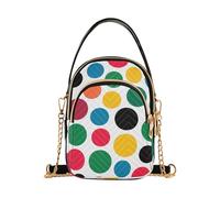 Nexawaveo Petit sac à main à bandoulière pour femme - Sac à bandoulière matelassé - Sac à main pour téléphone portable - Sac à chaîne, Art circulaire vibrant