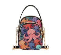 Nexawaveo Petit sac à main à bandoulière pour femme - Sac à bandoulière matelassé - Sac à main pour téléphone portable - Sac à chaîne, Jolies vies marines colorées