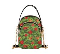 Nexawaveo Petit sac à main matelassé pour femme, Écureuil rouge feuille vert