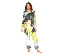 Nexawaveo Pyjama grenouillère en polaire ultra douce pour adultes - Combinaison confortable à capuche avec poche, Fantasy Woman and Lapins, X-Large