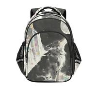 Nexawaveo Sac à dos coloré pour enfants d'âge préscolaire pour garçons et filles de 3 à 8 ans, Ink Wolf Moon, Small, Sacs à dos de voyage