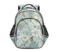 Nexawaveo Sac à dos léger pour garçons et filles - Sac à dos d'école pour l'école primaire, Art des fleurs de menthe, Medium, Sacs à dos de voyage
