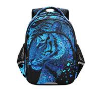 Nexawaveo Sac à dos léger pour garçons et filles - Sac à dos d'école pour l'école primaire, Digital Glow Big Cat, Medium, Sacs à dos de voyage
