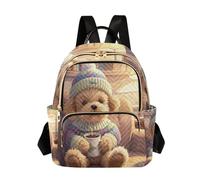 Nexawaveo Sac à dos matelassé pour femme Mandala Blanc 14 pouces Sac à dos pour ordinateur portable, Chien confortable à la maison, Medium, Sacs à dos