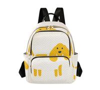 Nexawaveo Sac à dos matelassé pour femme, motif géométrique, bleu, sac à dos pour ordinateur portable 14 pouces, Minimalist Dog Blanc, Medium, Sacs à dos