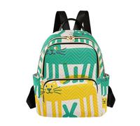 Nexawaveo Sac à dos matelassé pour femme, motif géométrique, bleu, sac à dos pour ordinateur portable 14 pouces, Chats superposés Beige, Medium, Sacs à dos