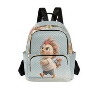 Nexawaveo Sac à dos matelassé pour femme, sac à dos de cabine pour ordinateur portable 14", sac à dos léger, sac à dos de travail, sac à dos simple de football, noir, Motif 3D poulet bleu clair, Small