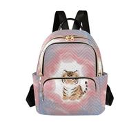 Nexawaveo Sac à dos matelassé pour femme, sac à dos de cabine pour ordinateur portable 14", sac à dos léger, sac à dos de travail, sac à dos simple de football, noir, Aquarelle Bigcat Pinkblue, Small