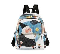 Nexawaveo Sac à dos matelassé pour femme, sac à dos de cabine pour ordinateur portable 14", sac à dos léger, sac à dos de travail, sac à dos simple de football, noir, Wizard Girl Walk Bleu, Small