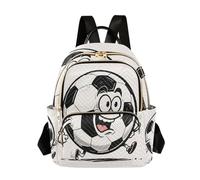 Nexawaveo Sac à dos matelassé pour femme - Sac à dos de cabine pour ordinateur portable de 14 pouces - Léger - Carotte comique - Blanc, Comic Football Blanc, Medium, Sacs à dos