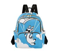 Nexawaveo Sac à dos matelassé pour femme - Sac à dos simple pour ordinateur portable de 14 pouces, Parachute de cerf de dessin animé, Medium, Sacs à dos