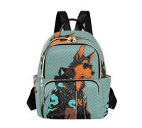 Nexawaveo Sac à dos matelassé pour femme - Sac à main pour ordinateur portable de 14" - Léger - Avec nœud fantaisie - Bleu, Fashion Dog Bleu sarcelle, S