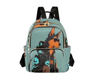Nexawaveo Sac à dos matelassé pour femme - Sac à main pour ordinateur portable de 14" - Léger - Avec nœud fantaisie - Bleu, Fashion Dog Bleu sarcelle, M, Sac à dos tyrolien