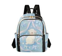 Nexawaveo Sac à dos matelassé pour femme - Sac à main pour ordinateur portable de 14" - Léger - Pour le travail - Motif chat mignon - Ciel, Cute Lamb Blue-1, Medium, Sacs à dos