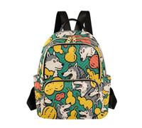 Nexawaveo Sac à dos matelassé pour femme, sac à main pour ordinateur portable de 14 pouces, sac à dos léger, sac à dos de travail, sac à dos de dessin animé, gourde d'animaux marins, Gourdes de loups