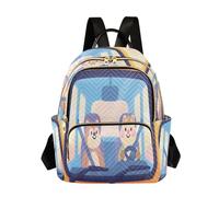 Nexawaveo Sac à dos matelassé pour femme vintage Big Cat Sac à dos pour ordinateur portable 14", Ours mignons conduisant, Small, Sacs à dos