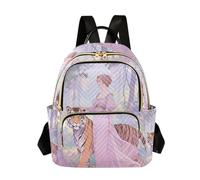 Nexawaveo Sac à dos matelassé pour femme vintage Big Cat Sac à dos pour ordinateur portable 14", Vintage Lady Bigcat, Medium, Sacs à dos