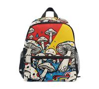 Nexawaveo Sac à dos pour enfant avec étiquette de nom pour garçons et filles, Couleur champignon de dessin animé, Small, Sacs à dos de jour