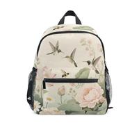 Nexawaveo Sac à dos pour enfants d'âge préscolaire avec étiquette de nom pour garçons et filles, Colibri et floral, Medium, Sacs à dos de jour