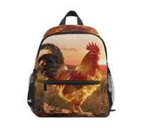 Nexawaveo Sac à dos pour enfants d'âge préscolaire avec étiquette de nom pour garçons et filles, Coq épique Or-1, Small, Sacs à dos de jour