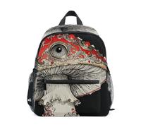 Nexawaveo Sac à dos pour enfants d'âge préscolaire avec étiquette de nom pour garçons et filles, Décoration champignon, M