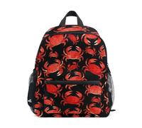 Nexawaveo Sac à dos pour enfants d'âge préscolaire avec étiquette de nom pour garçons et filles, Red Crabs Dark, Medium, Sacs à dos de jour