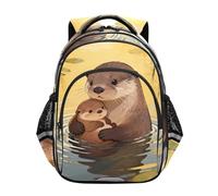 Nexawaveo Sac à dos pour enfants d'âge préscolaire pour garçons et filles de 3 à 8 ans, Fête des mères loutre jaune, Medium, Sacs à dos de voyage