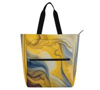 Nexawaveo Sac de piano imperméable pour cours d'art fluide mélange jaune bleu avec poches zippées pour partitions et livres