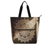 Nexawaveo Sac de piano imperméable pour cours de musique avec poches zippées pour partitions et livres, Mandala orné en or, Taille unique