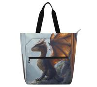 Nexawaveo Sac de piano imperméable pour leçons de tête de chien mignon fourre-tout avec poches zippées pour partitions et livres, Dragon avec de grandes ailes, Taille unique