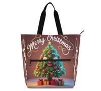 Nexawaveo Sac de piano imperméable pour leçons mignon Père Noël vert avec poches zippées pour partitions et livres, Arbre mignon marron, Taille unique