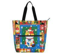 Nexawaveo Sac de piano imperméable pour leçons, motif chat de dessin animé, sac fourre-tout multicolore avec poches zippées pour partitions et livres