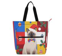 Nexawaveo Sac de piano imperméable pour leçons, motif chat de dessin animé, sac fourre-tout multicolore avec poches zippées pour partitions et livres