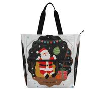 Nexawaveo Sac de piano imperméable pour leçons Motif Père Noël Blanc Sac fourre-tout avec poches zippées pour partitions et livres, Aquarelle Père Noël Blanc-1, Taille unique